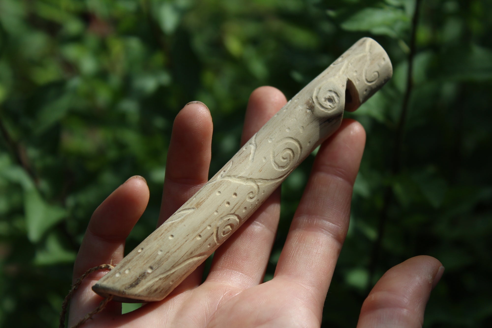 Dark Blue Owl Handmade Elder Wood Whistle