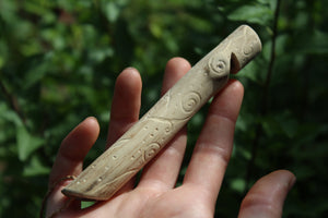 Dark Blue Owl Handmade Elder Wood Whistle