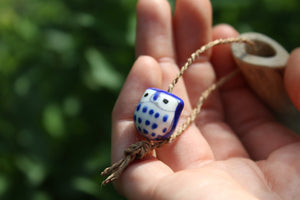 Dark Blue Owl Handmade Elder Wood Whistle