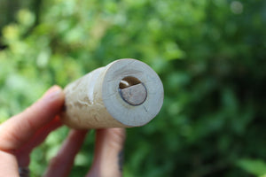 Light Blue Owl Handmade Elder Wood Whistle