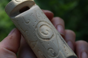 Light Blue Owl Handmade Elder Wood Whistle