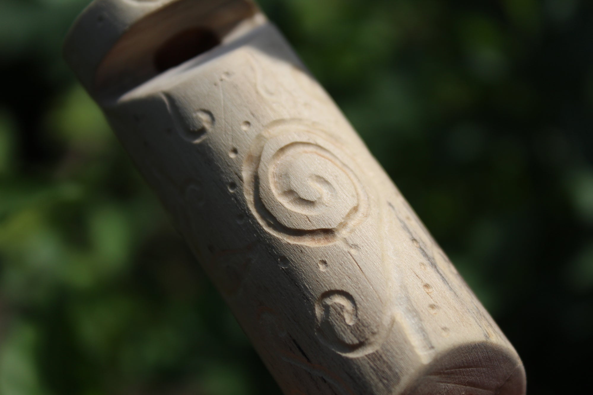 Light Blue Owl Handmade Elder Wood Whistle