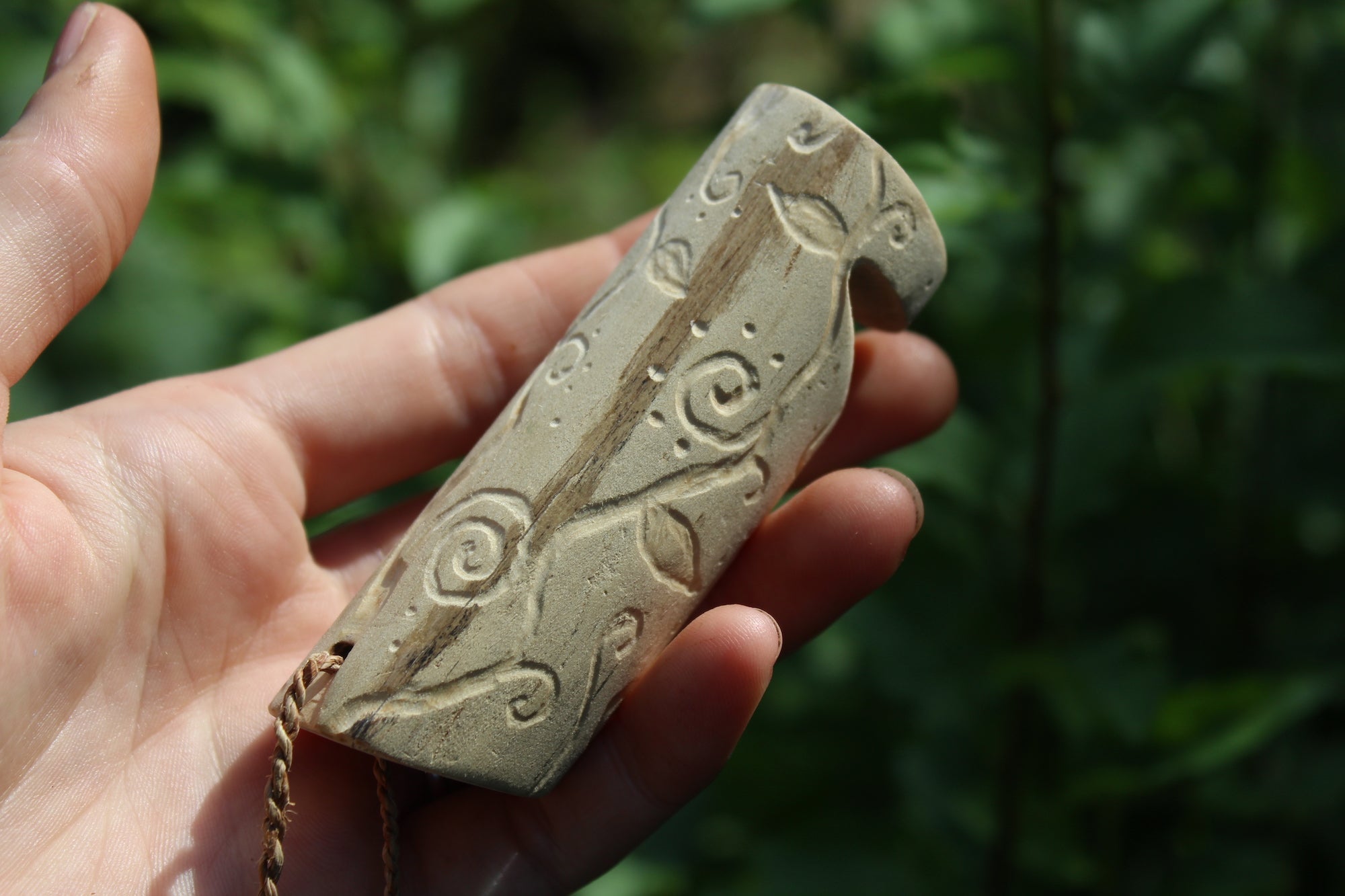 Light Blue Owl Handmade Elder Wood Whistle