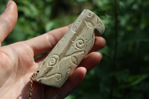 Light Blue Owl Handmade Elder Wood Whistle