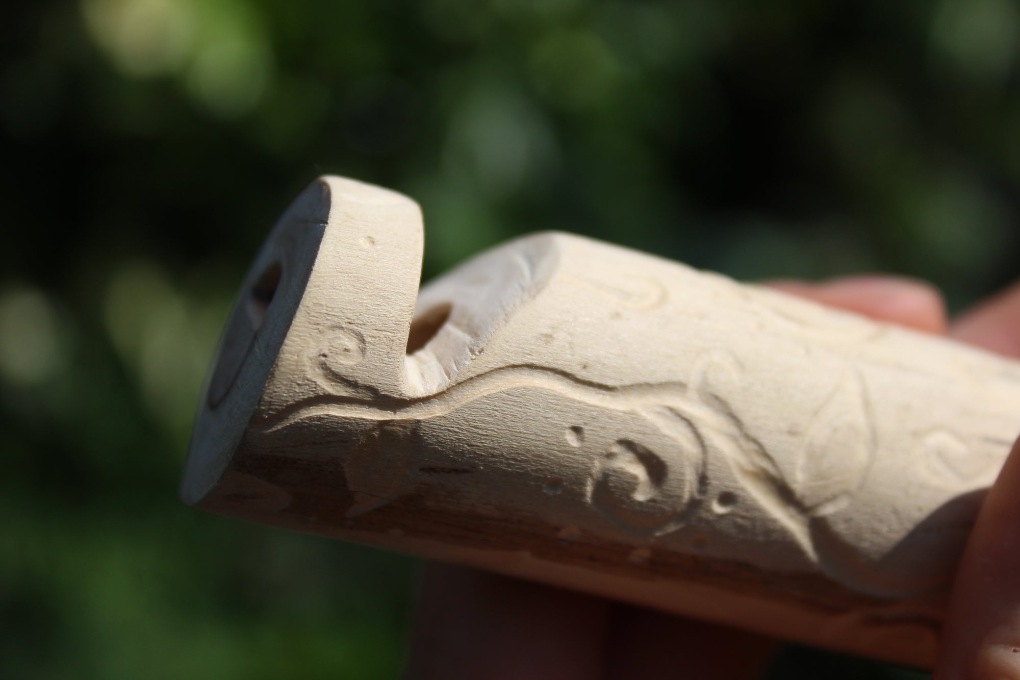 Light Blue Owl Handmade Elder Wood Whistle