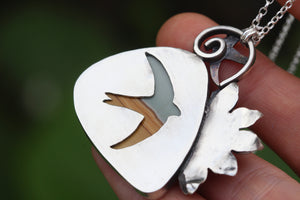 SWIFT RETURN Recycled Sterling Silver Necklace with Picture Jasper