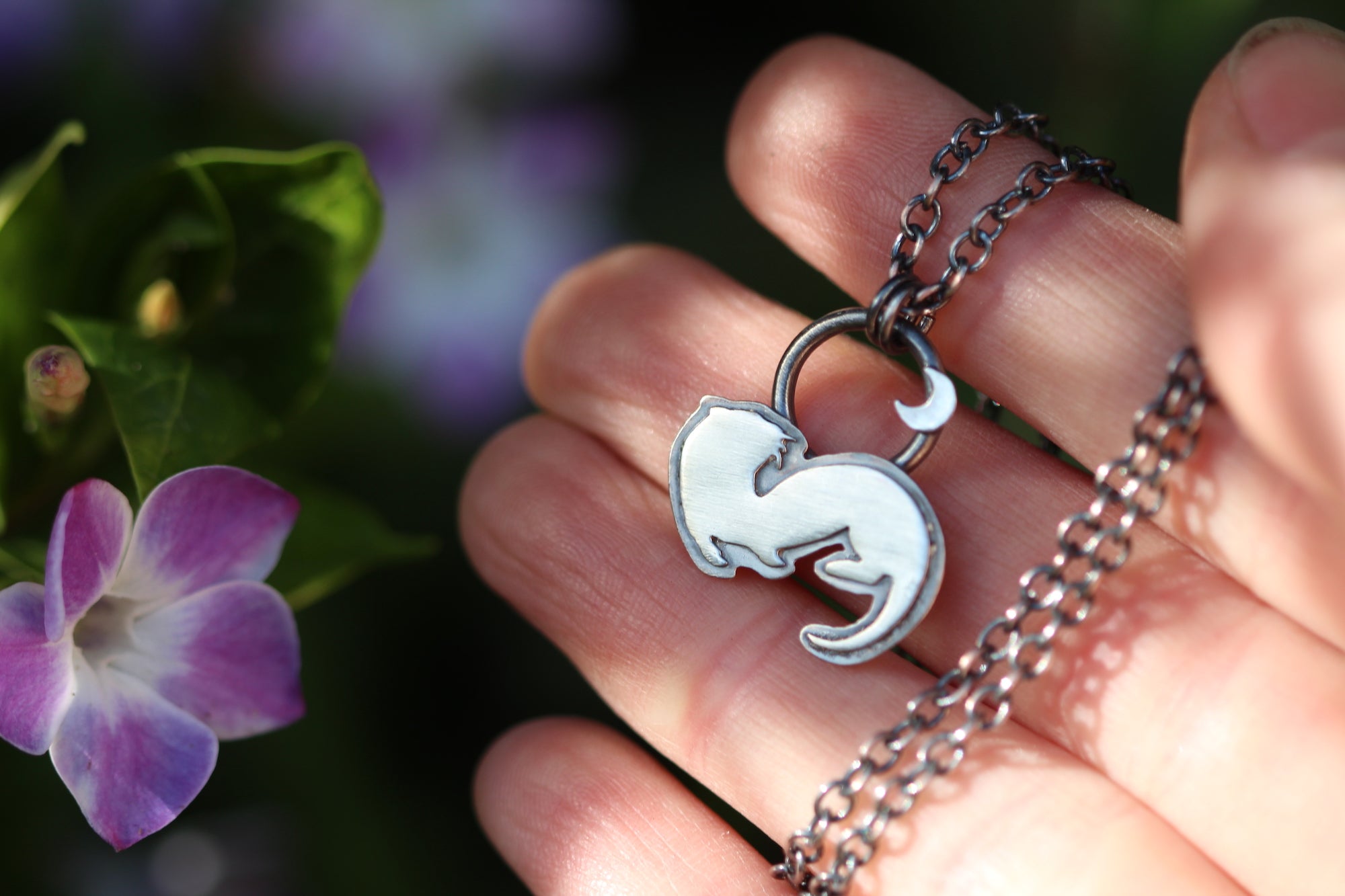 WILD FEMININE Sterling Silver Otter Necklace