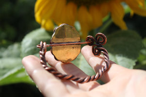 SACRED SPIRALS Handmade Copper & Brass Cuff with Labradorite