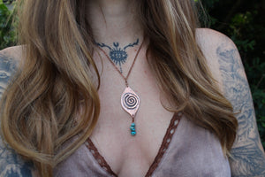 FLOW Handmade Copper Necklace with Turquoise