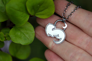 WILD FEMININE Sterling Silver Otter Necklace