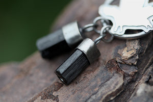 TREASURE SEEKER Sterling Silver Crow Necklace with Black Tourmaline