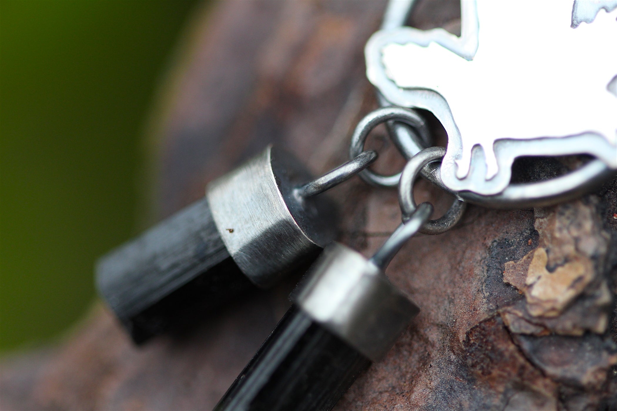 TREASURE SEEKER Sterling Silver Crow Necklace with Black Tourmaline