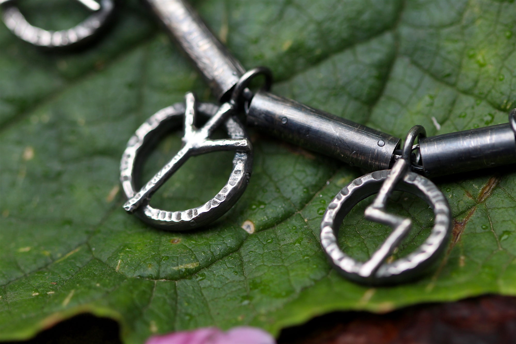 UNEARTHED Sterling Silver Rune Necklace with Rainbow Moonstone