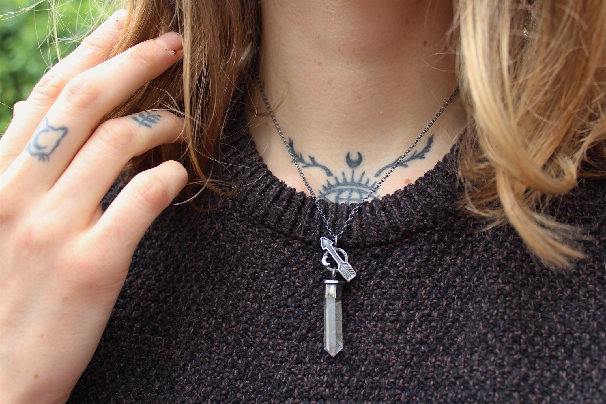 BE BOLD Sterling Silver Necklace with Clear Quartz