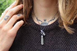 BE BOLD Sterling Silver Necklace with Clear Quartz