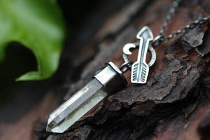 BE BOLD Sterling Silver Necklace with Clear Quartz