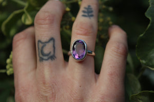 LAVENDER SKY Handmade Sterling Silver Ring with Amethyst - Size K/5.25