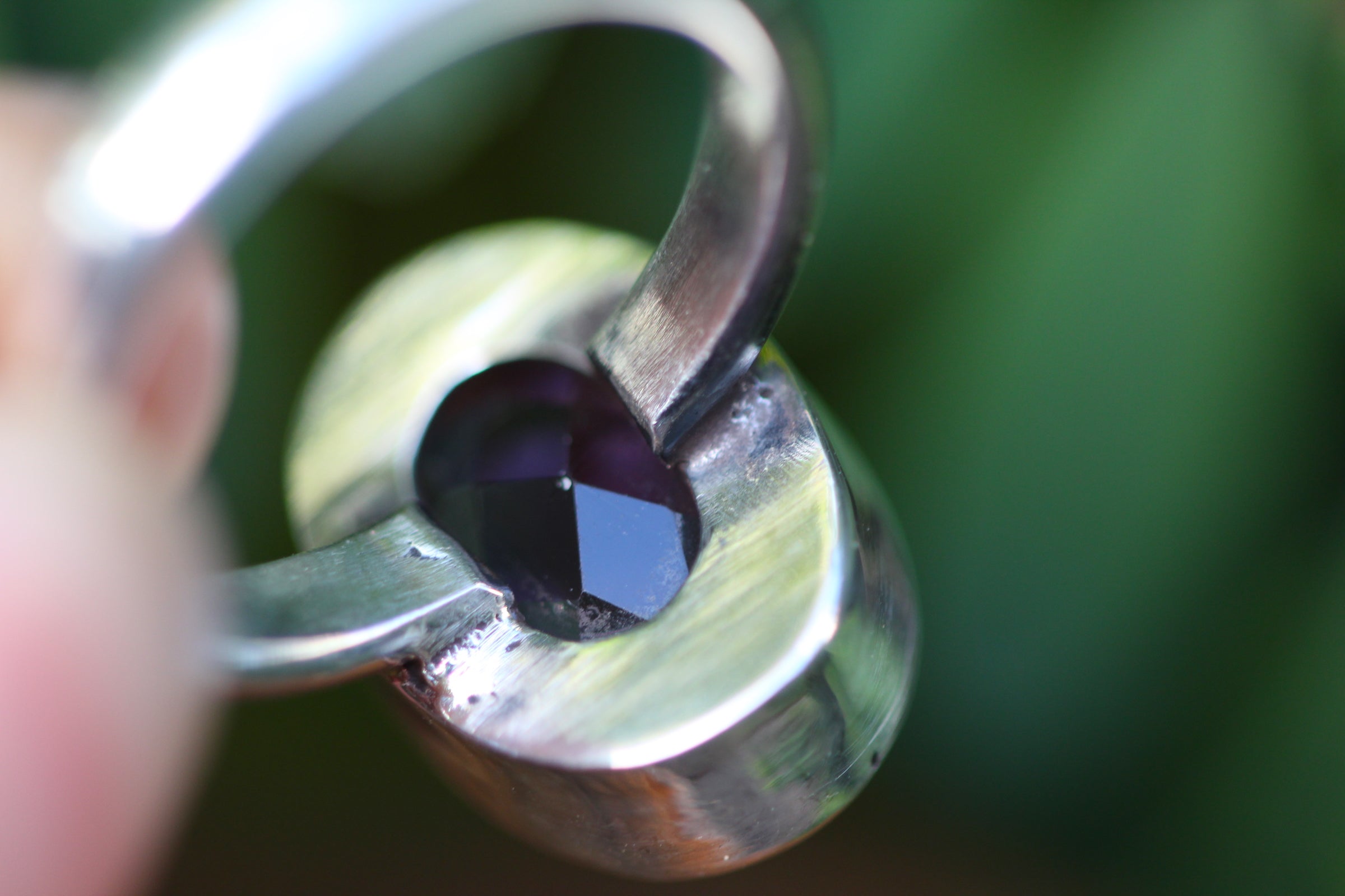 LAVENDER SKY Handmade Sterling Silver Ring with Amethyst - Size K/5.25