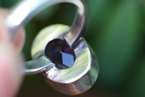LAVENDER SKY Handmade Sterling Silver Ring with Amethyst - Size K/5.25