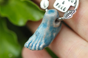 BAREFOOT & FREE Ceramic & Sterling Silver Necklace