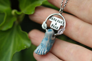 BAREFOOT & FREE Ceramic & Sterling Silver Necklace