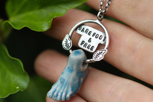 BAREFOOT & FREE Ceramic & Sterling Silver Necklace