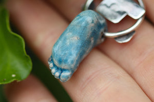 BAREFOOT & FREE Ceramic & Sterling Silver Necklace