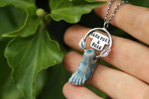 BAREFOOT & FREE Ceramic & Sterling Silver Necklace