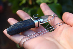 CLEAR WATERS - Handmade Recycled Sterling Silver Necklace with Blue Kyanite & Clear Quartz