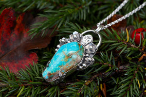 THE OLD ONES Handmade Turquoise Coffin & Sterling Silver Necklace