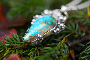 THE OLD ONES Handmade Turquoise Coffin & Sterling Silver Necklace