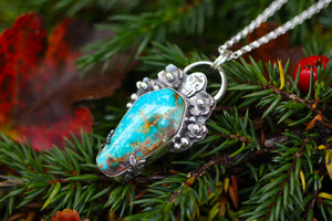 THE OLD ONES Handmade Turquoise Coffin & Sterling Silver Necklace