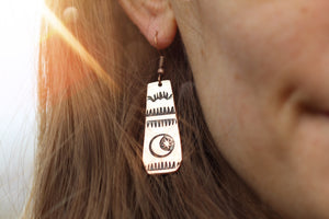 WILD ABANDON Handmade Stamped Copper Earrings