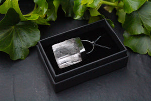 DARK TREASURE Handmade Sterling Silver Necklace with Optical Calcite