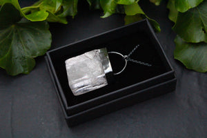 DARK TREASURE Handmade Sterling Silver Necklace with Optical Calcite