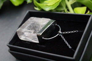 DARK TREASURE Handmade Sterling Silver Necklace with Optical Calcite