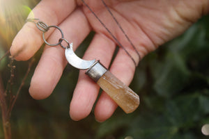 RISING LIGHT Handmade Sterling Silver Necklace with Somerset Calcite
