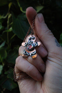 GINGERBREAD FRIEND - Handmade Copper Gingerbread Necklace with Glass Candy Gumdrops