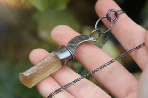 RISING LIGHT Handmade Sterling Silver Necklace with Somerset Calcite