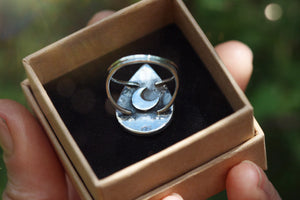 EXPLORE - Handmade Sterling Silver Landscape Ring Size P/7.5