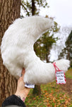 Large Fluffy Moon Pillow - Handmade Plush Faux Fur Moon Pillow