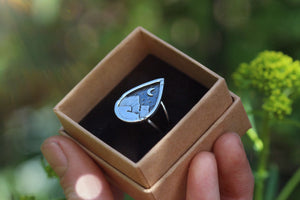 EXPLORE - Handmade Sterling Silver Landscape Ring Size P/7.5