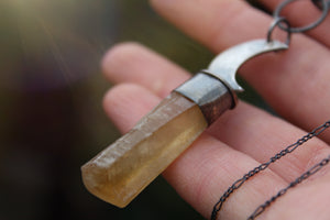 RISING LIGHT Handmade Sterling Silver Necklace with Somerset Calcite