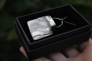 DARK TREASURE Handmade Sterling Silver Necklace with Optical Calcite