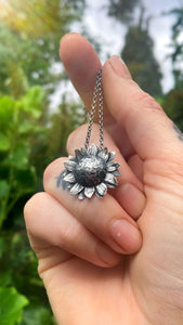 SUNFLOWER Handmade Sterling Silver Necklace (Made to Order)