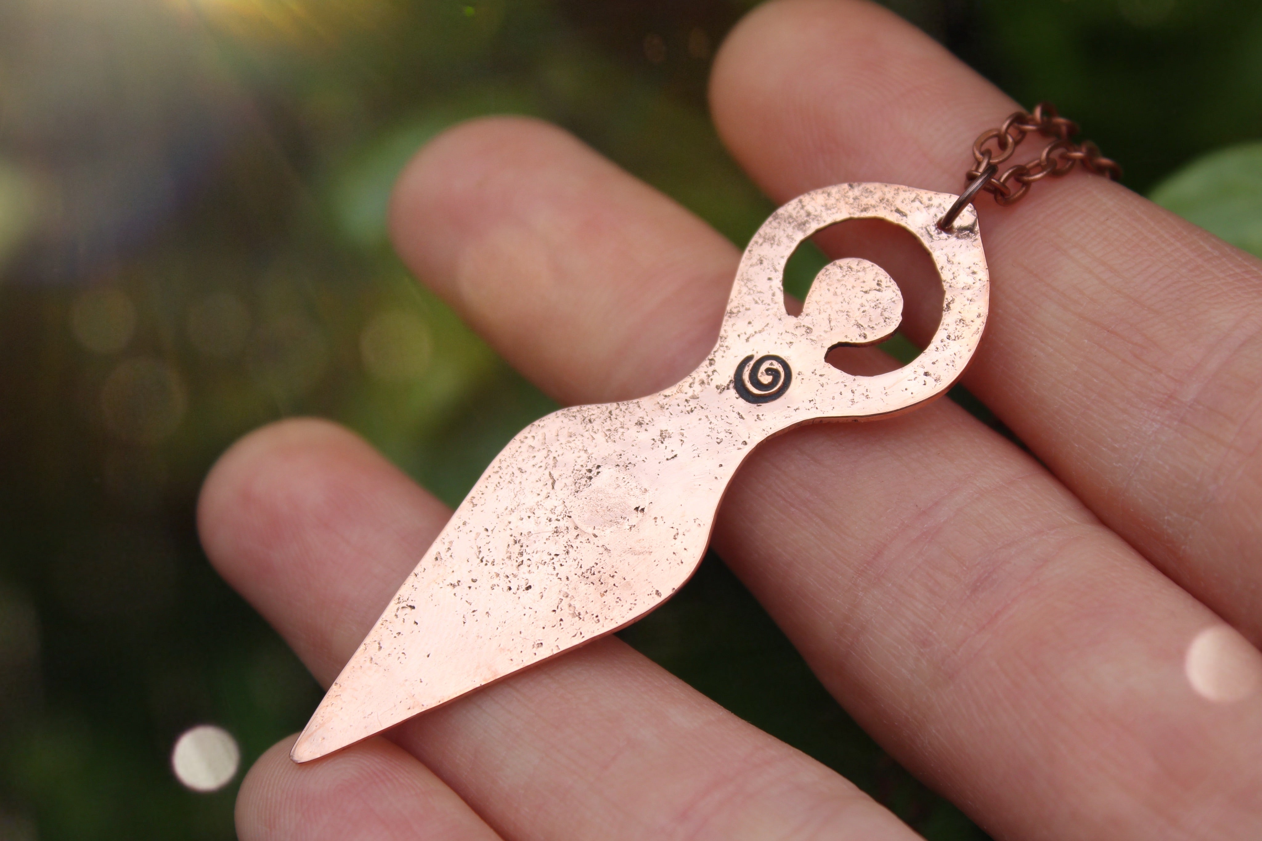 EBB & FLOW Handmade Recycled Copper Reversible Goddess Necklace